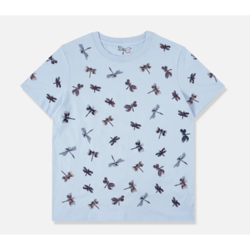 COCOSALOME（小蜻蜓）2025夏季百搭时尚高街气质轻奢短袖T恤079K