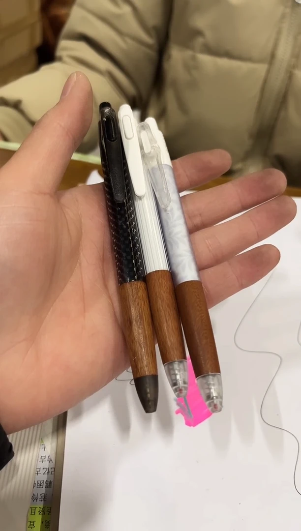 Kookei檀木系列按动中性笔3支