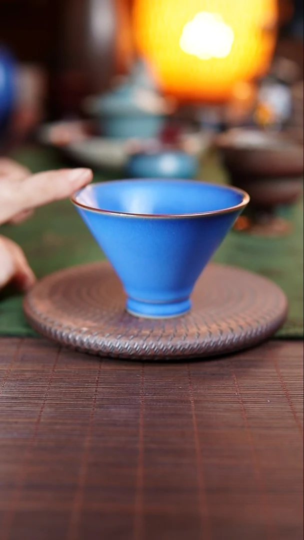 564 霜花结晶釉 斗笠杯