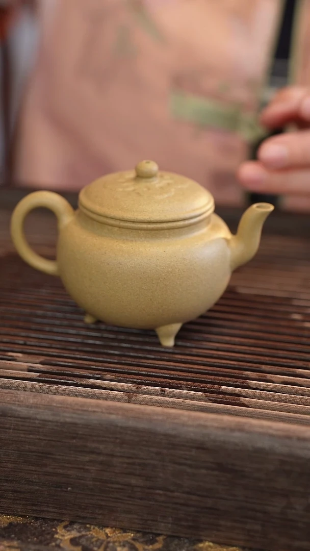 茶壶紫砂大彬如意 本绿 半手工 180cc