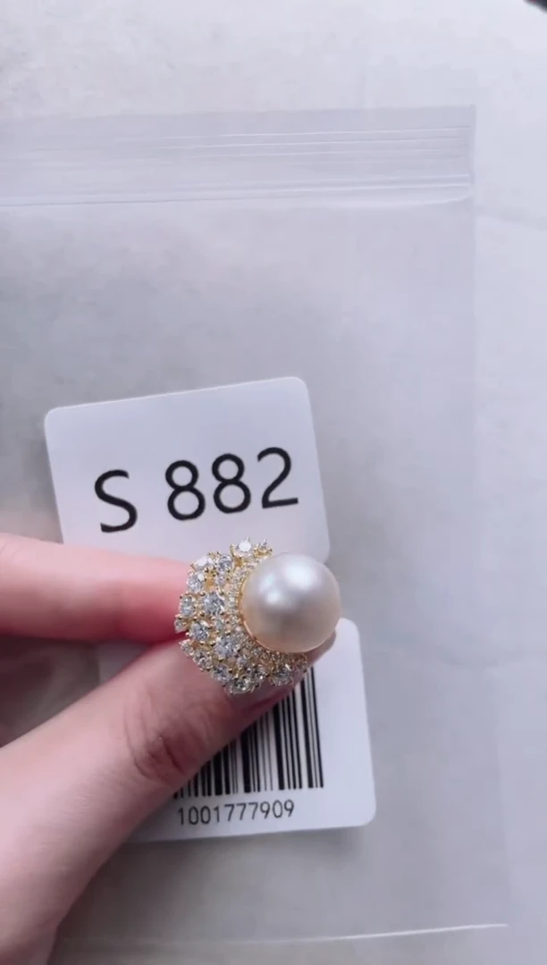 【闪购商品】海水珍珠戒指银S925镶嵌S882