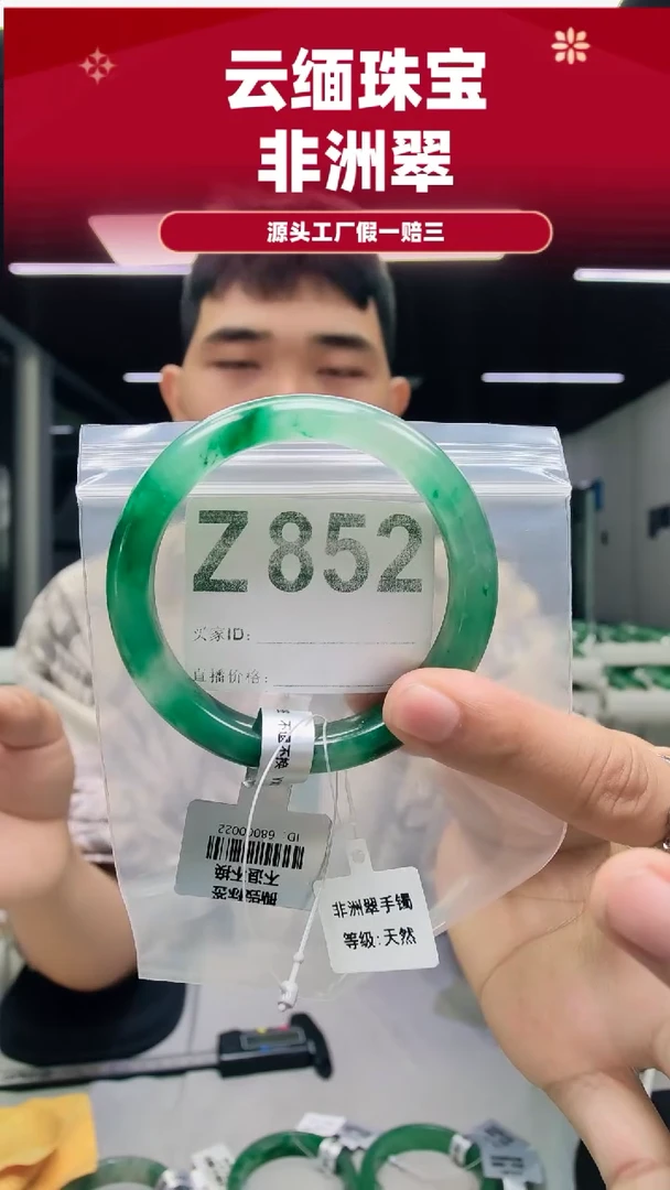 未镶嵌手镯石英质玉（非洲翠）58圈口手镯Z852