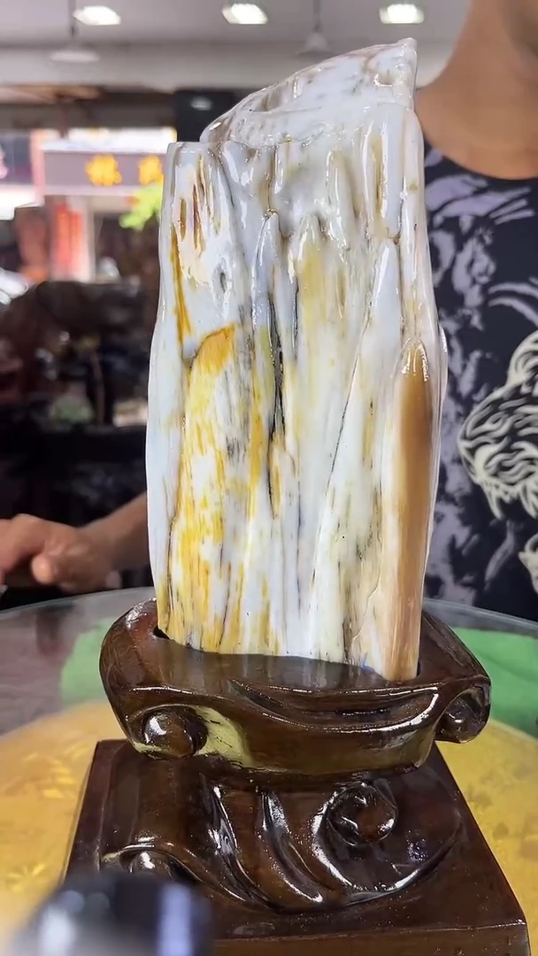 硅化玉珠宝奇石未镶嵌缅甸天然树化玉摆件