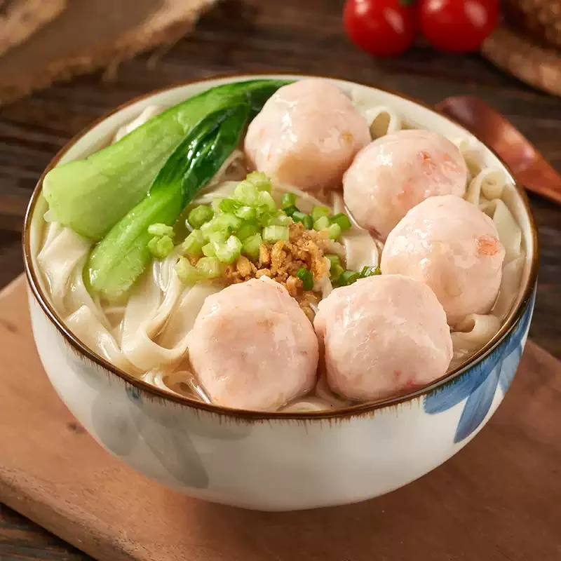 潮汕特产惠来手打虾丸虾滑鲜虾火锅丸子空气炸锅关东煮火锅食材