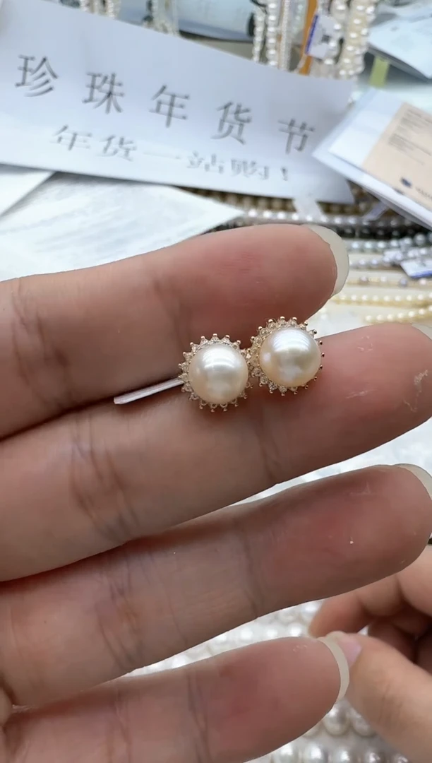 【闪购商品】海水珍珠耳饰银S925镶嵌清货