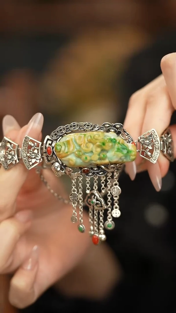 【闪购商品】翡翠手链银S925镶嵌新款