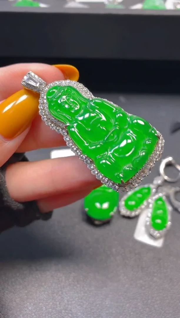 吊坠(不含链)银S925镶嵌翡翠1