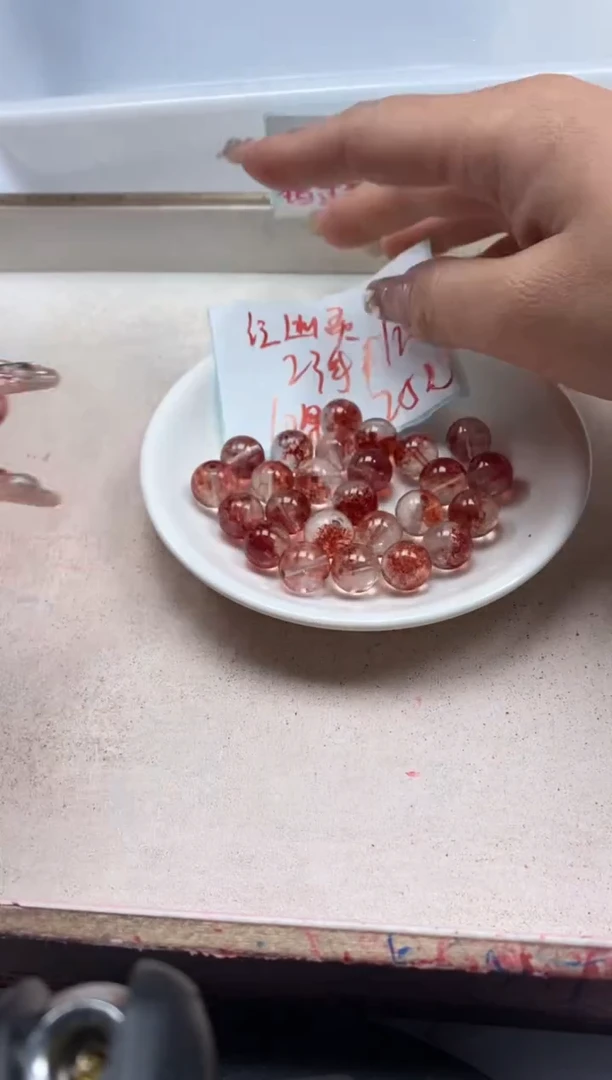 【闪购商品】水晶颈饰未镶嵌w143红幽灵烤色12mm*10颗