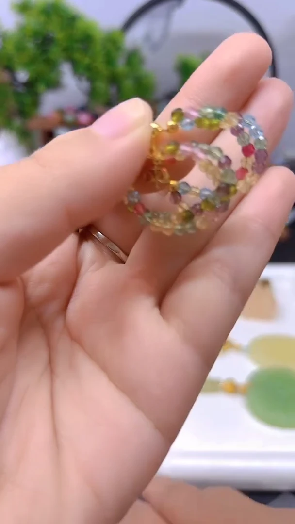 碧玺耳饰14K金镶嵌E751