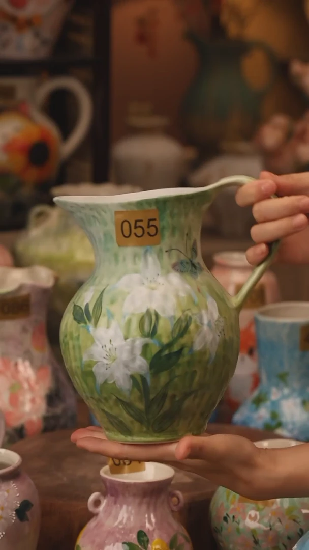 陶瓷055景德镇设计师手作花器摆件侘寂风