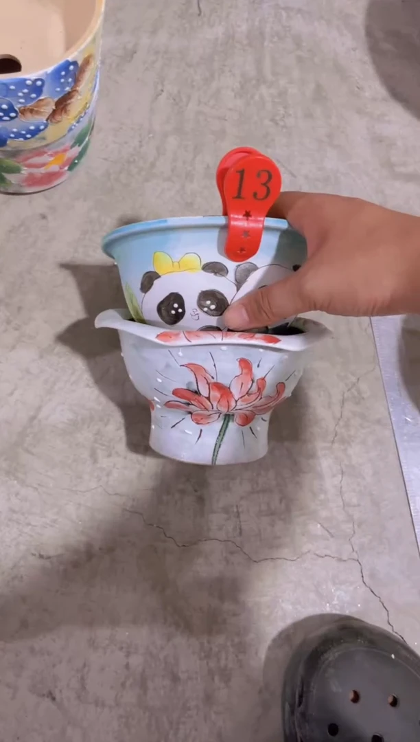 摆件香**仙13陶花岛花盆罐—手工痕迹默认，大小会有1-2公分误差