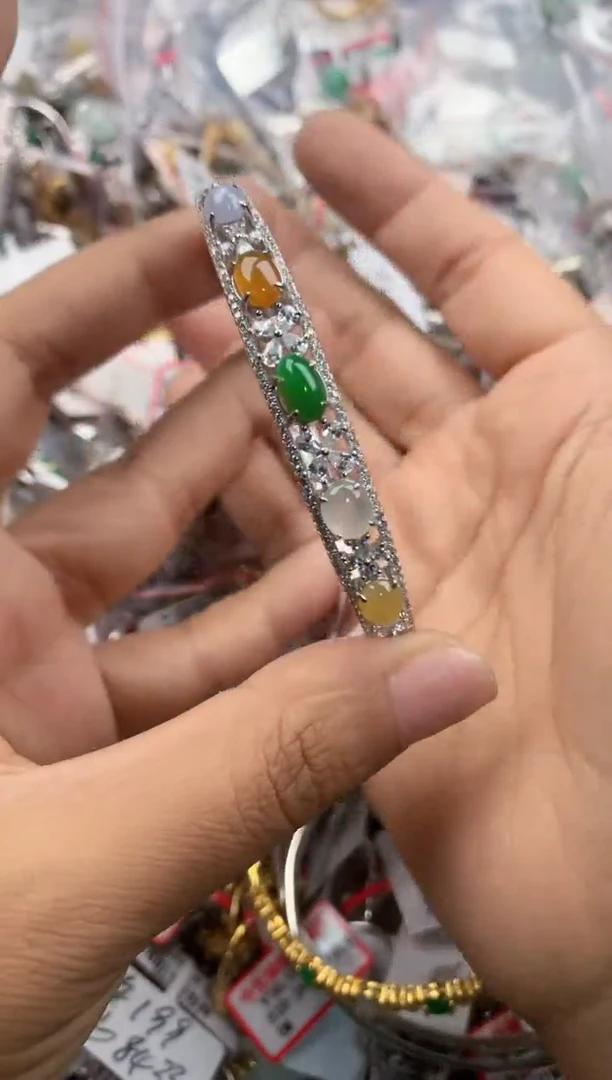 银S925镶嵌戒指翡翠4444----10