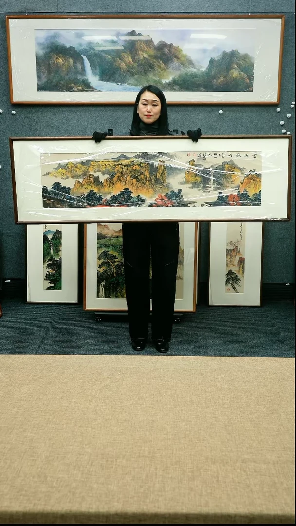 【闪购商品】国画放漏/唐鹏高173*53带框