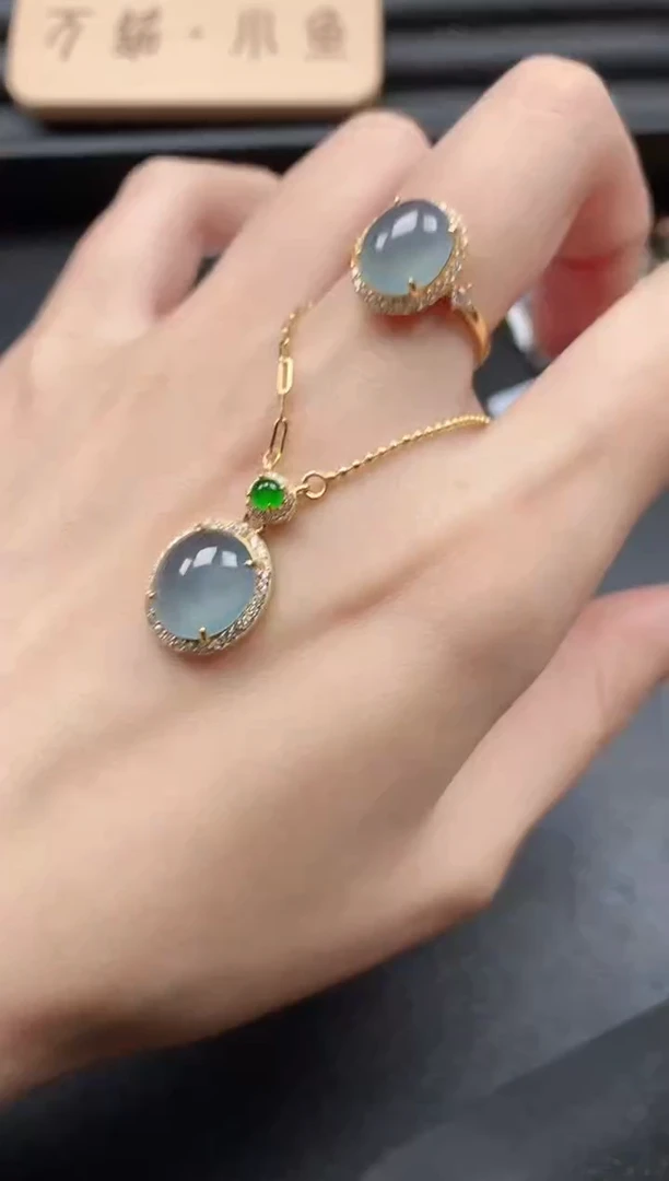 翡翠戒指银S925镶嵌51151