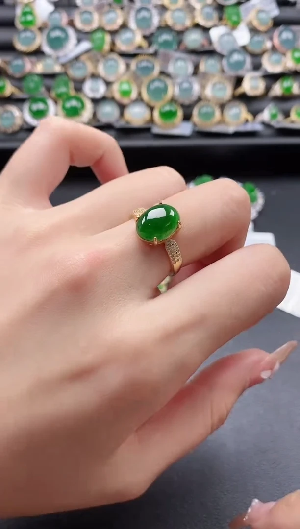 【闪购商品】翡翠戒指银S925镶嵌51511