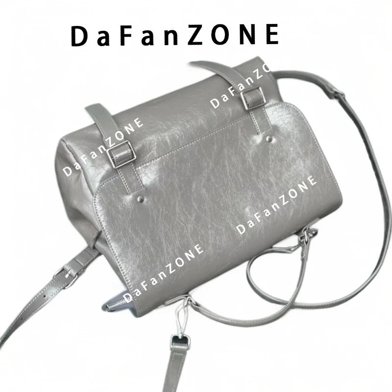 【芝麻集】J-6322-灰色简约时尚百搭腋下斜跨轻奢女包