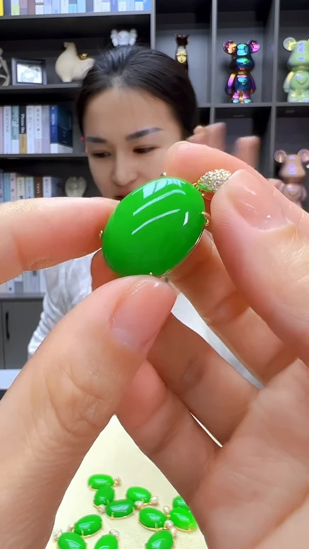 翡翠14K金镶嵌颈饰丹丹diy劲饰