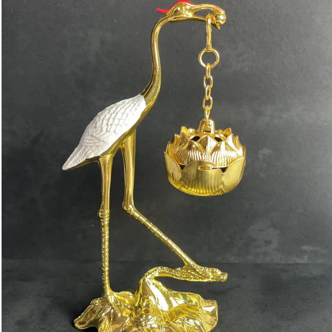 小仙鹤手工香炉吊炉祥云沉香檀香净化空气家用室内办公香薰炉摆件