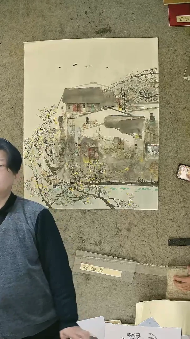 国画国画  70*89cm   江南水乡