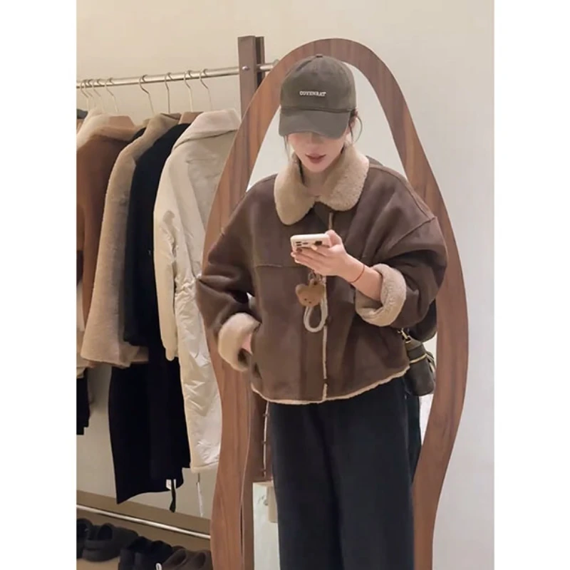 秋冬流行爆款穿搭ins风女2025新款洋气港风复古翻领时髦外套上衣