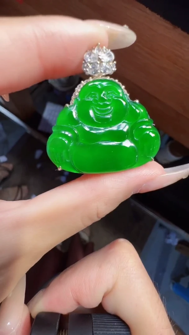 未镶嵌定制翡翠翡翠A货有轻微色差属于正常现象，佛公多样性发货1