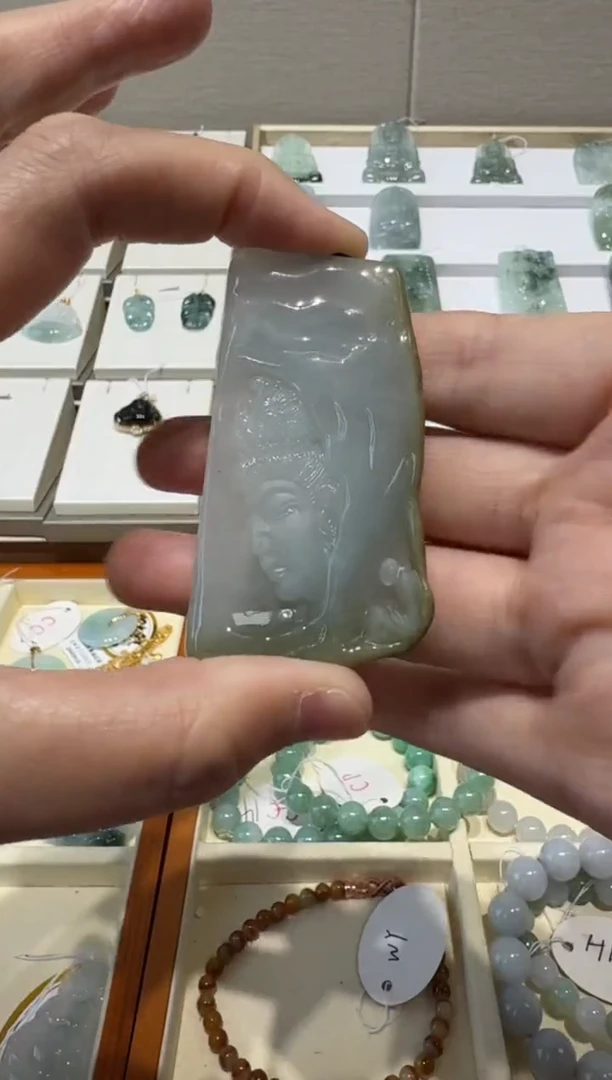 未镶嵌挂件翡翠A货翡翠多样性孤品国雕谢林工