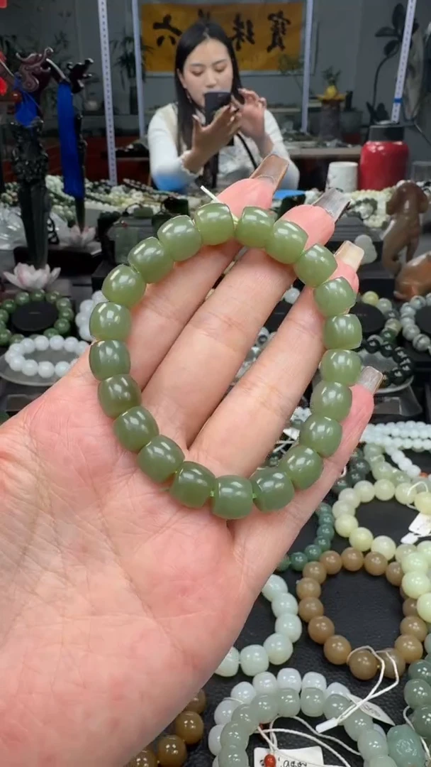 未镶嵌手串和田玉新疆若羌青黄口卡10