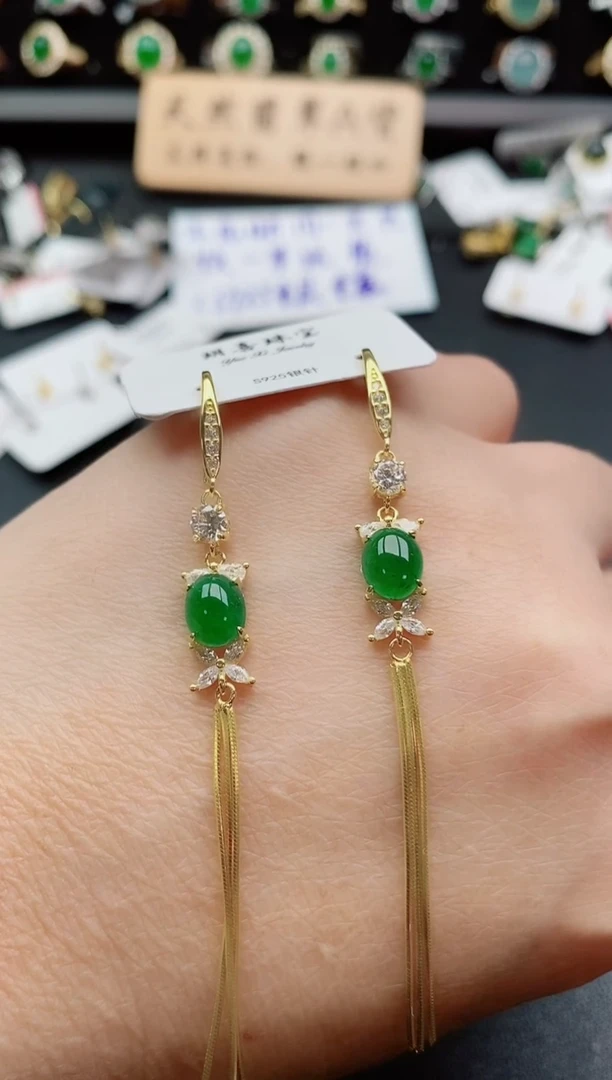 银S925镶嵌戒指翡翠1