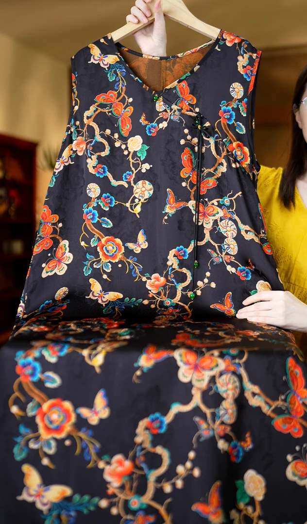 新款2025超显亮木薯真丝质感连衣裙T1620