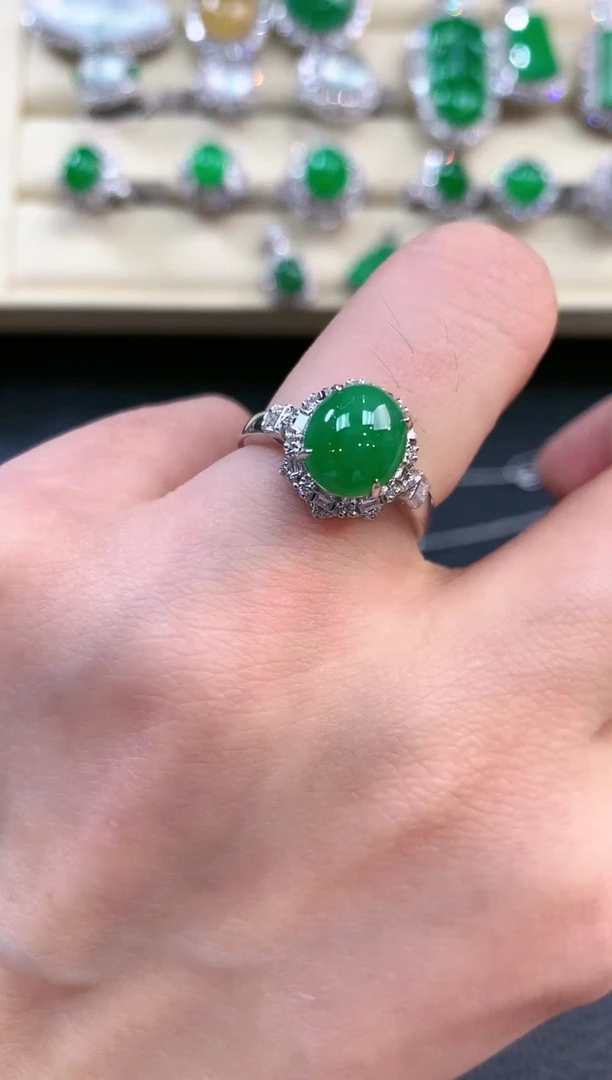 【闪购商品】翡翠戒指18K金镶嵌b36