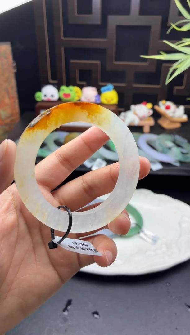 未镶嵌手镯定制定制翡翠16号半山水黄翡47-53