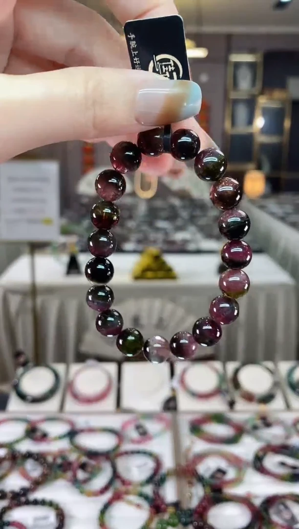 【闪购商品】碧玺西瓜单圈手串10mm+未镶嵌一物一证dan