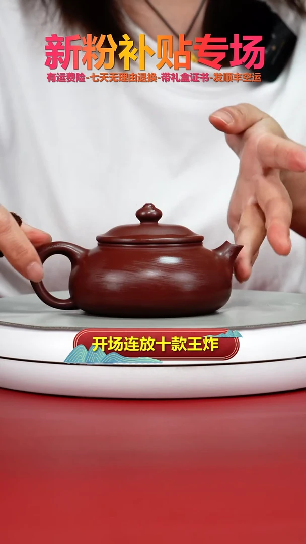茶壶紫砂李传荣S级龙血砂光素寒江180CC
