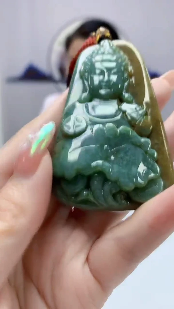 【闪购商品】定制翡翠未镶嵌4902DD-毛货挂件185