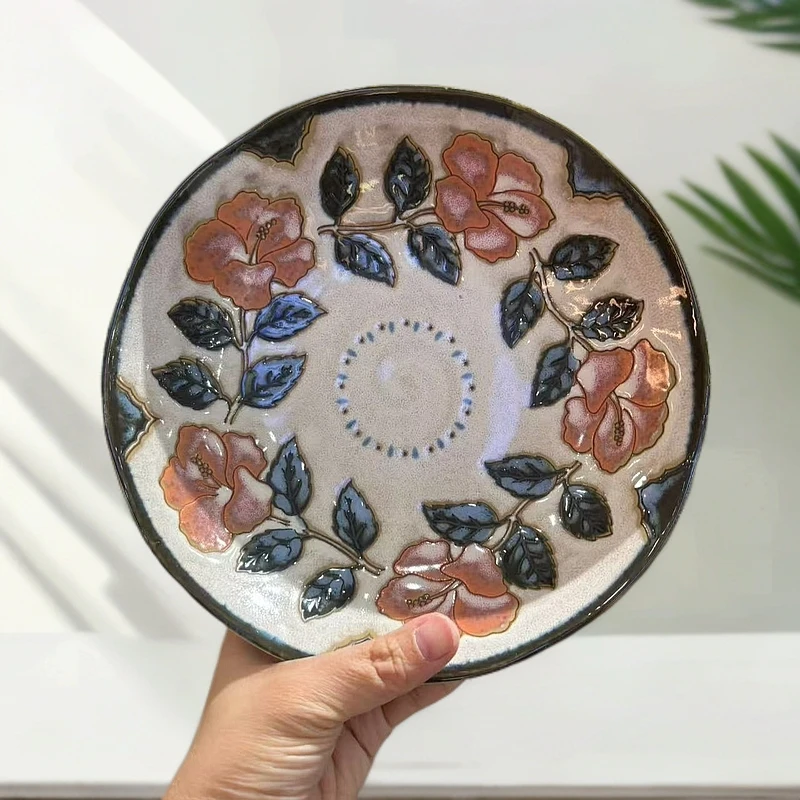 冲绳玫瑰8寸深盘AKB14