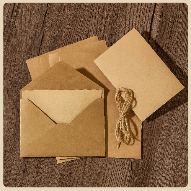 顽创简约空白牛皮纸无印信封情书信纸复古ins小清新少女表白信笺