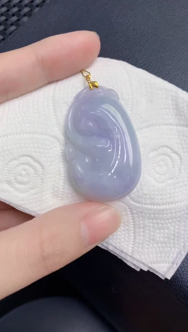 颈饰18K金镶嵌翡翠天然翡翠缅甸A货