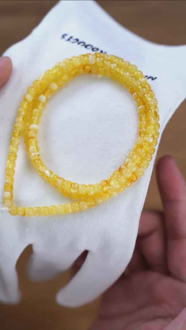 手链琥珀未镶嵌5mm无标老型108