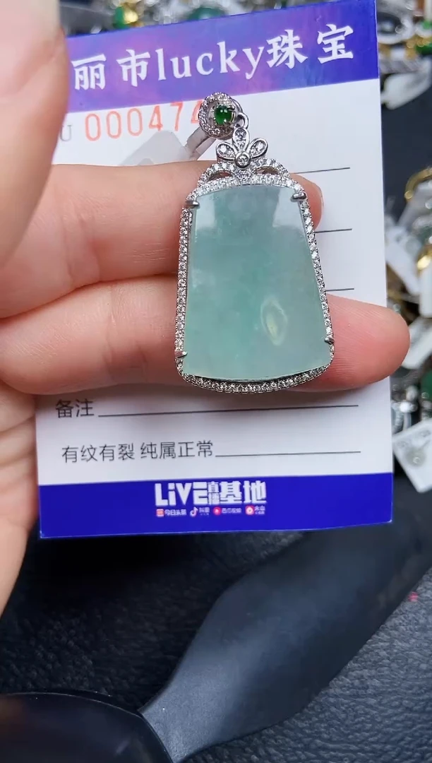 翡翠银S925镶嵌颈饰4748