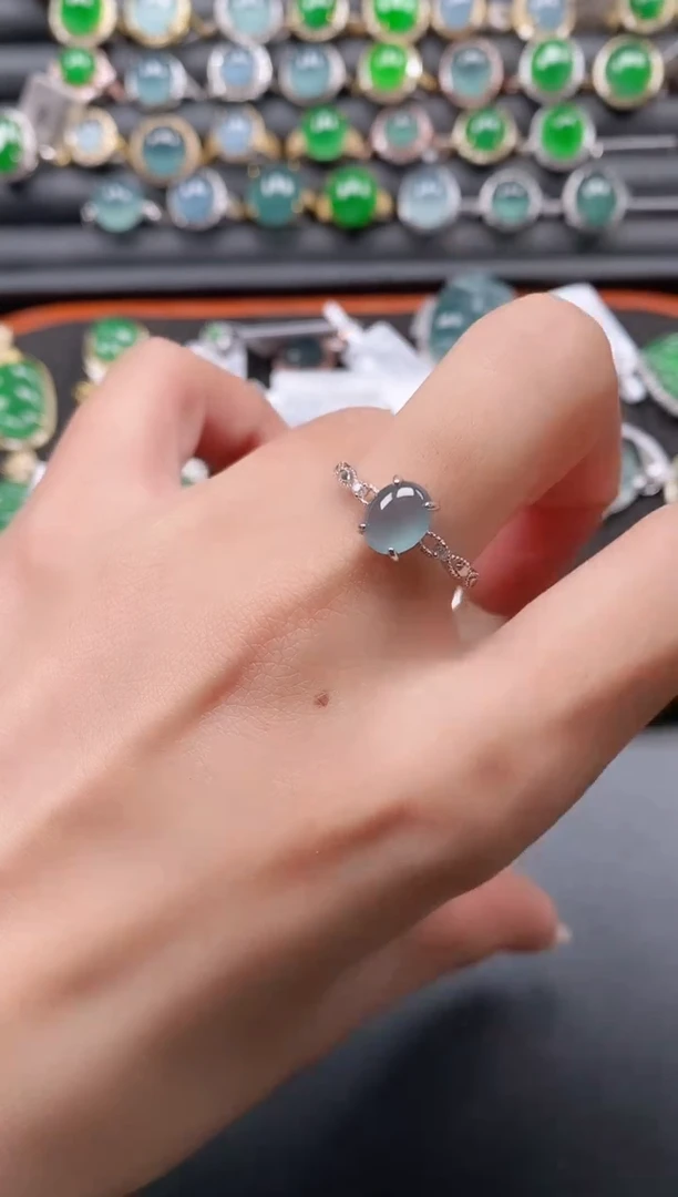 银S925镶嵌戒指翡翠111