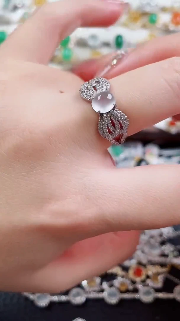 银S925镶嵌戒指翡翠102