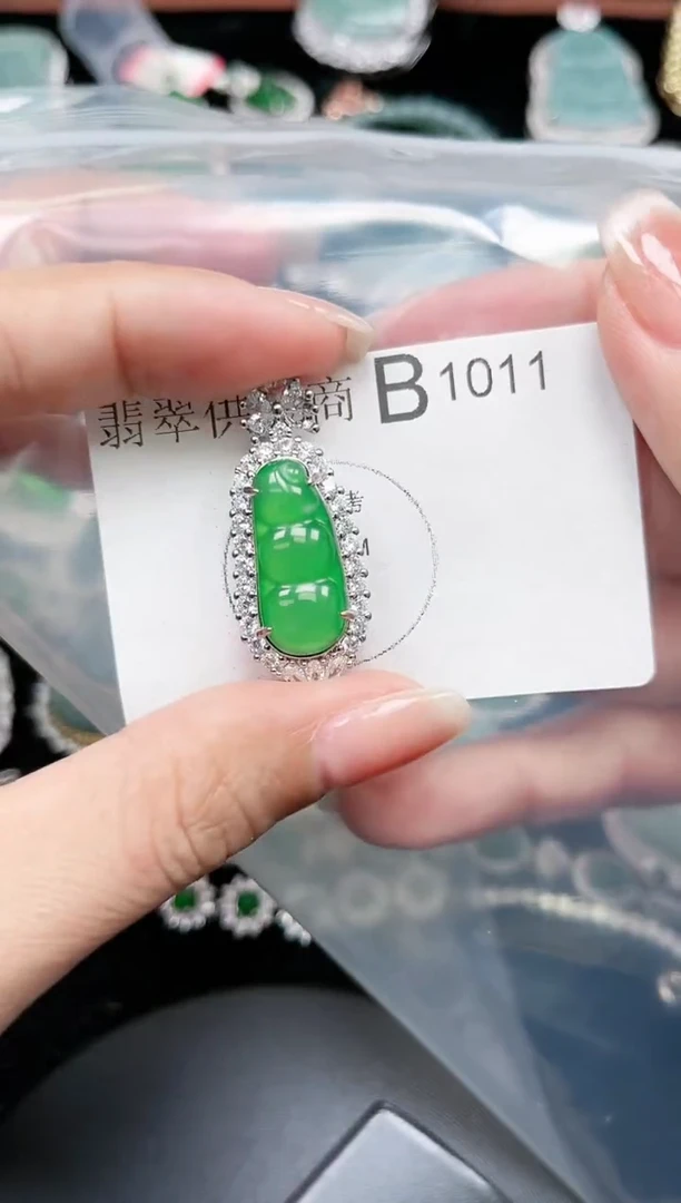 【闪购商品】翡翠颈饰未镶嵌赠皮绳1011