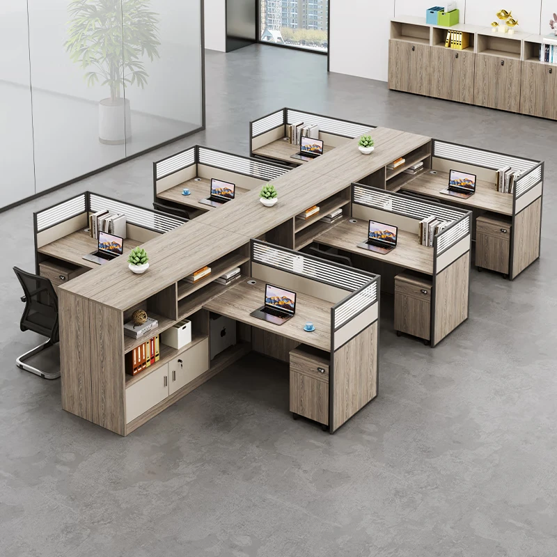 财务办公桌办公室简约现代职员办公桌椅全套组合双人四6人工位桌
