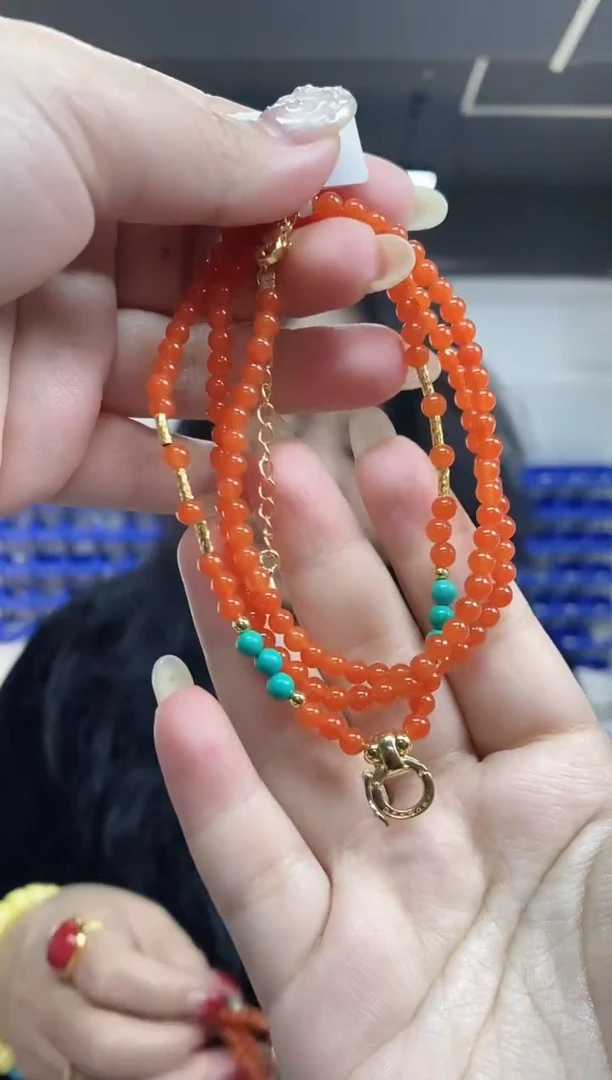 【闪购商品】南红玛瑙项链未镶嵌多样性发其一颜色微差