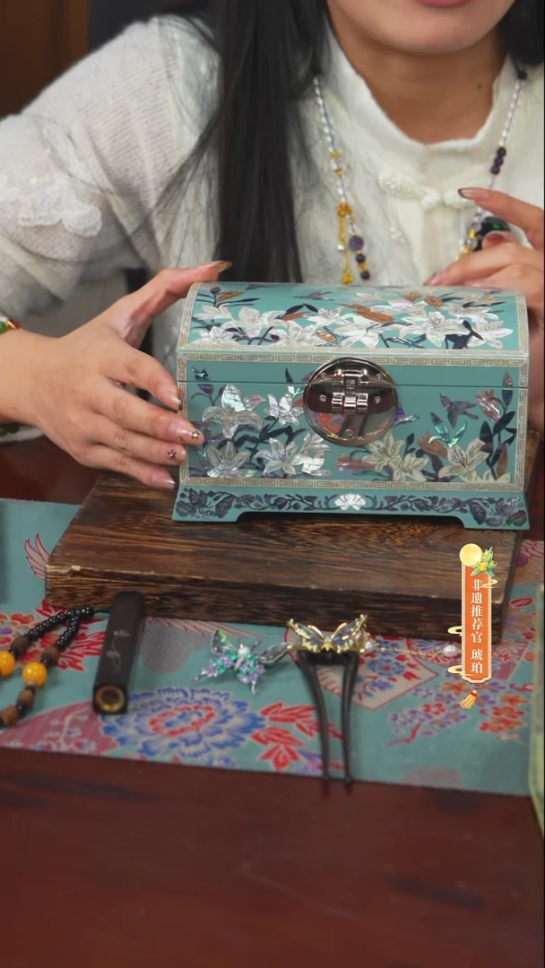 木闪购商品螺钿漆器首饰盒