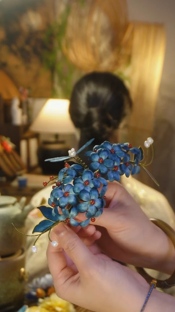 木非遗绒花花海边夹