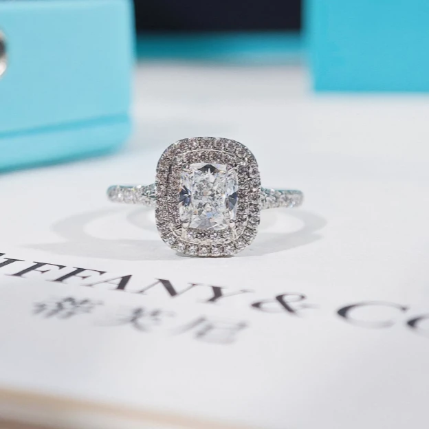 99新 Tiffany & Co./蒂芙尼 小花林林1.06克拉两圈围镶钻戒G色VS1
