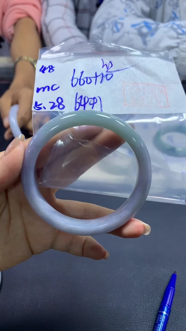 定制翡翠未镶嵌48手镯纹64+660元+拍一发一