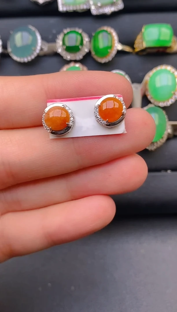 【闪购商品】翡翠戒指银S925镶嵌天然A货翡翠1