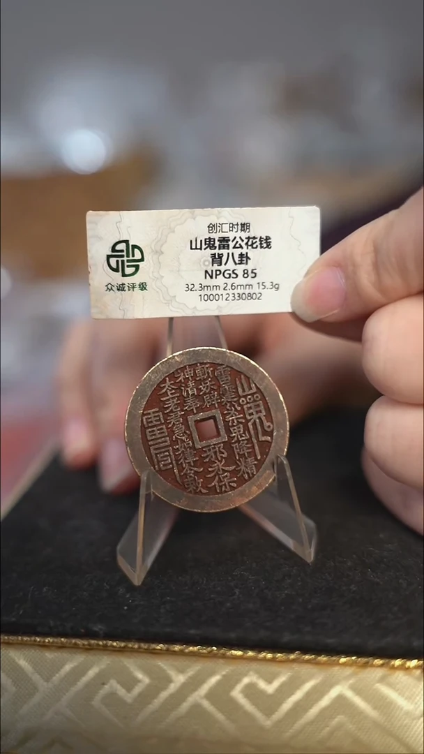 编号495山鬼背八卦花钱（配脖挂）